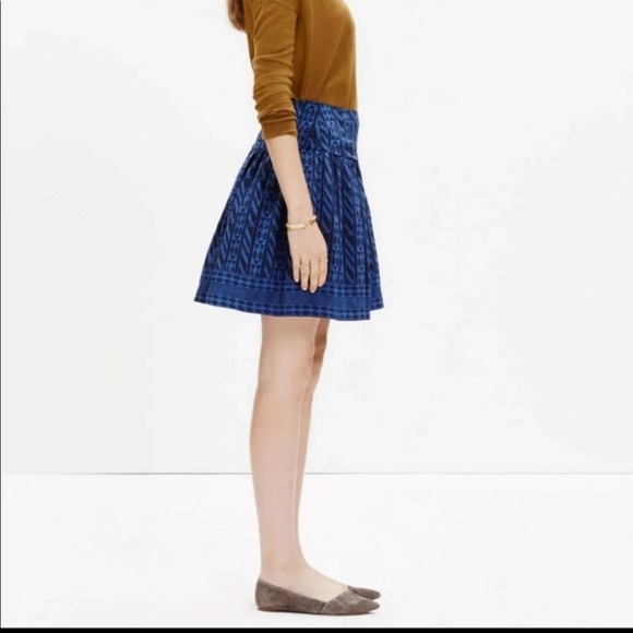 Madewell Silk Tailored Tee & Skirt Set in Geometric Stripe Size L/12 - Picture 3 of 14